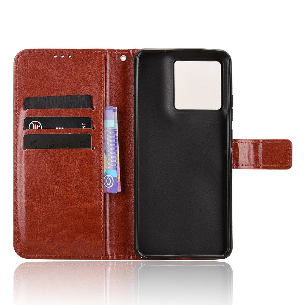 Motorola Edge 70 EIDERWOOD Kunstskinn Deksel med Stropp & Kortholder – Brun