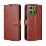 Motorola Edge 70 EIDERWOOD Kunstskinn Deksel med Stropp & Kortholder – Brun