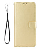 Motorola Edge 70 EIDERWOOD Kunstskinn Deksel med Stropp & Kortholder – Gull