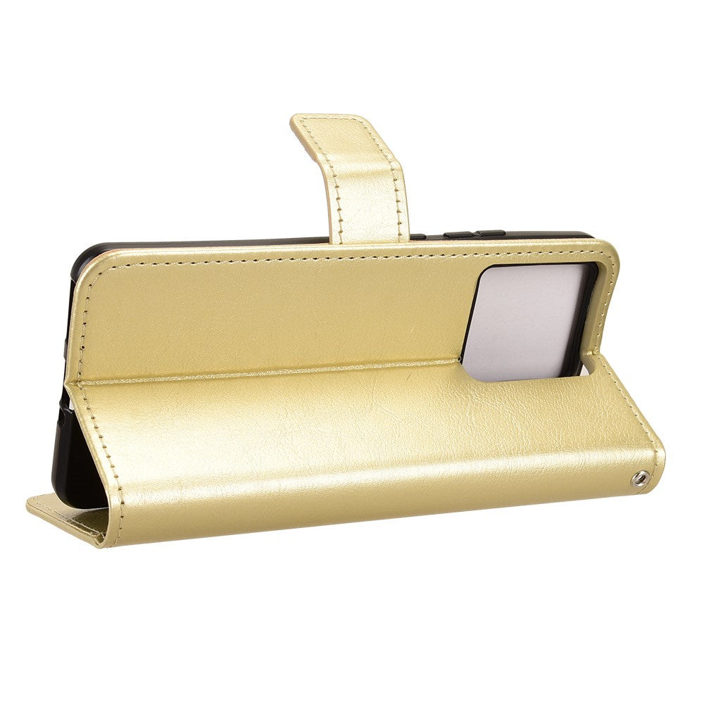 Motorola Edge 70 EIDERWOOD Kunstskinn Deksel med Stropp & Kortholder – Gull