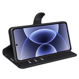 Xiaomi 17 EIDERWOOD Litchi Tekstur Kunstlær Flip Deksel m. Kortholder - Svart