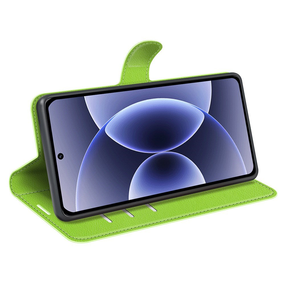 Xiaomi 17 EIDERWOOD Litchi Tekstur Kunstlær Flip Deksel m. Kortholder - Grønn