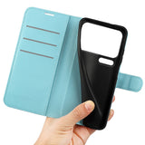 Xiaomi 17 Pro AMORUS Litchi Tekstur Kunstlær Flip Deksel m. Kortholder - Blå