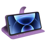 Xiaomi 17 Pro AMORUS Litchi Tekstur Kunstlær Flip Deksel m. Kortholder - Lilla