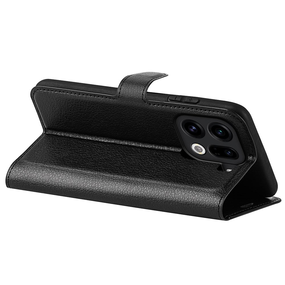 EIDERWOOD OPPO Find X9 Pro Kunstskinn Flip Deksel m. Kortholder & Ståfunksjon - Svart