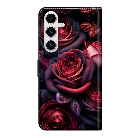 Samsung Galaxy S26 / S26 Pro EIDERWOOD Kunstskinn Flip Deksel m. Print - Roser