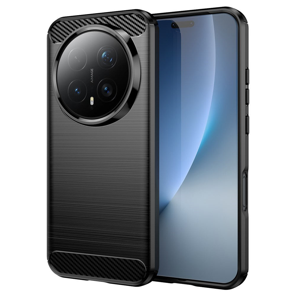 Honor Magic8 Pro EIDERWOOD Brushed Carbon Fiber Fleksibelt Plast Deksel - Svart