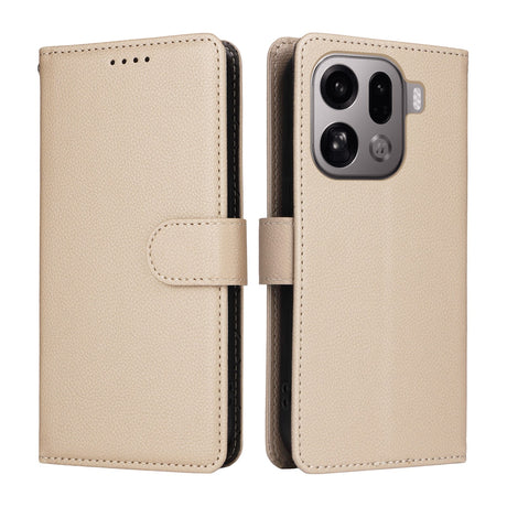 EIDERWOOD Oppo Find X9 Pro Kunstskinn Flip Deksel m. Strop - Beige