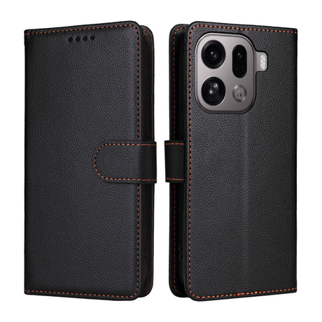 EIDERWOOD Oppo Find X9 Pro Kunstskinn Flip Deksel m. Strop - Svart