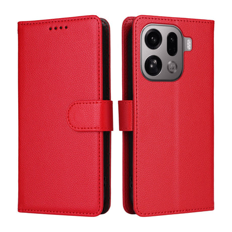 EIDERWOOD Oppo Find X9 Pro Kunstskinn Flip Deksel m. Strop - Rød