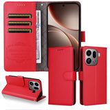 EIDERWOOD OPPO Find X9 Pro Kunstskinn Flip Deksel m. Strop - Rød