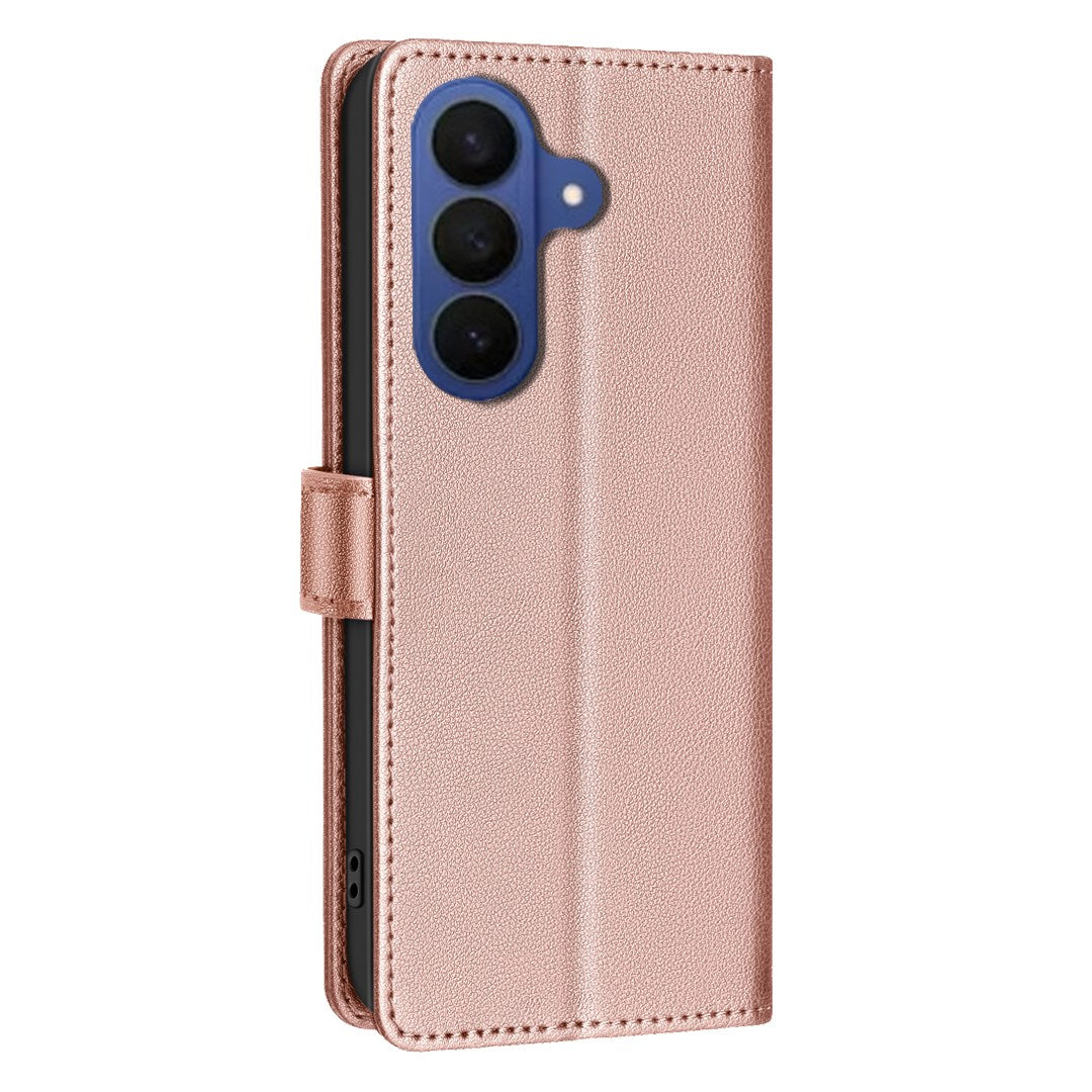 Samsung Galaxy S26+ (Plus) BINFEN Kunstskinn Flip Deksel med RFID Blokkering - Rose Gold