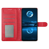 Samsung Galaxy A27 EIDERWOOD Kunstskinn Flip Deksel med Strop - Rød