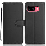 Google Pixel 10a EIDERWOOD Kunstskinn Flip Deksel m. Stropp & Utfellbar Kortholder – Svart