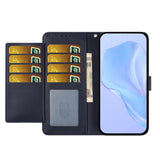 Google Pixel 10a EIDERWOOD Kunstskinn Flip Deksel m. Stropp & Utfellbar Kortholder – Blå