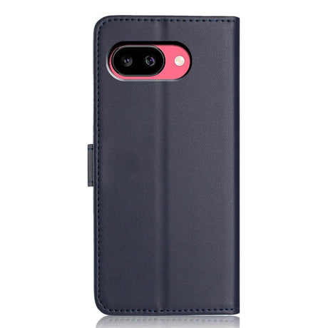 Google Pixel 10a EIDERWOOD Kunstskinn Flip Deksel m. Stropp & Utfellbar Kortholder – Blå