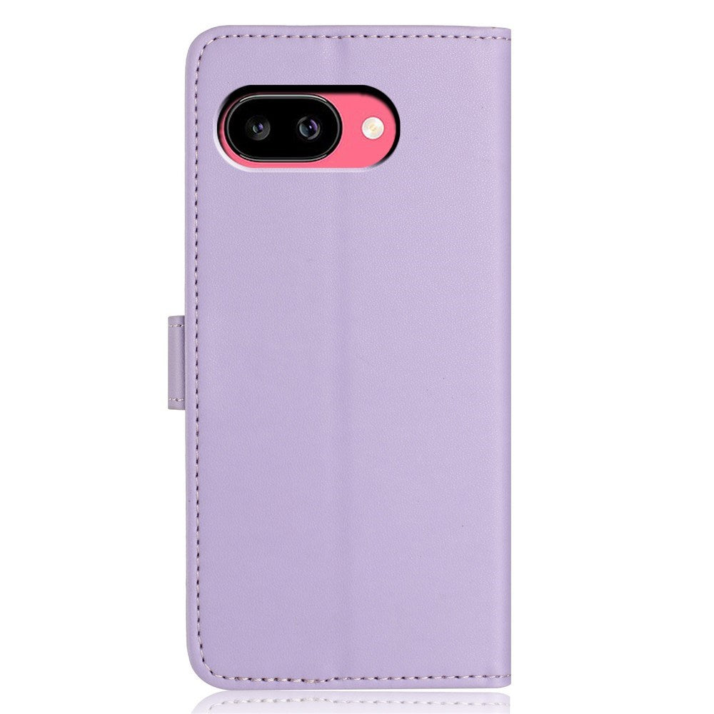 Google Pixel 10a EIDERWOOD Kunstskinn Flip Deksel m. Stropp & Utfellbar Kortholder – Lilla
