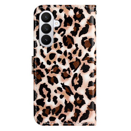 Samsung Galaxy A57 EIDERWOOD Kunstskinn Flip Deksel m. Mønster & Stropp - Leopard