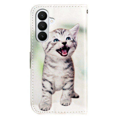 Samsung Galaxy A57 EIDERWOOD Kunstskinn Flip Deksel m. Mønster & Stropp - Katt