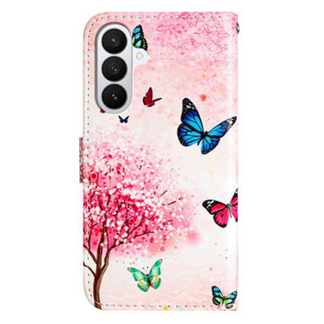 Samsung Galaxy A57 EIDERWOOD Kunstskinn Flip Deksel m. Mønster & Stropp - Kirsebærtre