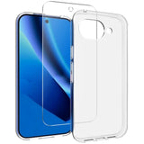 Google Pixel 10a EIDERWOOD 2-i-1 Beskyttelsessett m. Fleksibelt Plast Deksel & Herdet Skjermbeskyttelsesglass - Gjennomsiktig