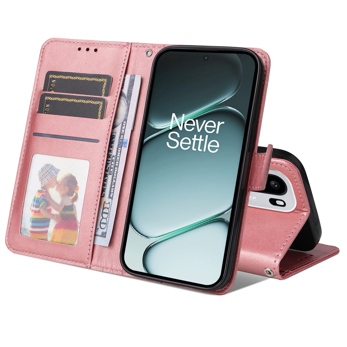 EIDERWOOD OnePlus 15R Kunstskinn Flip Deksel m. Strop - Rosa