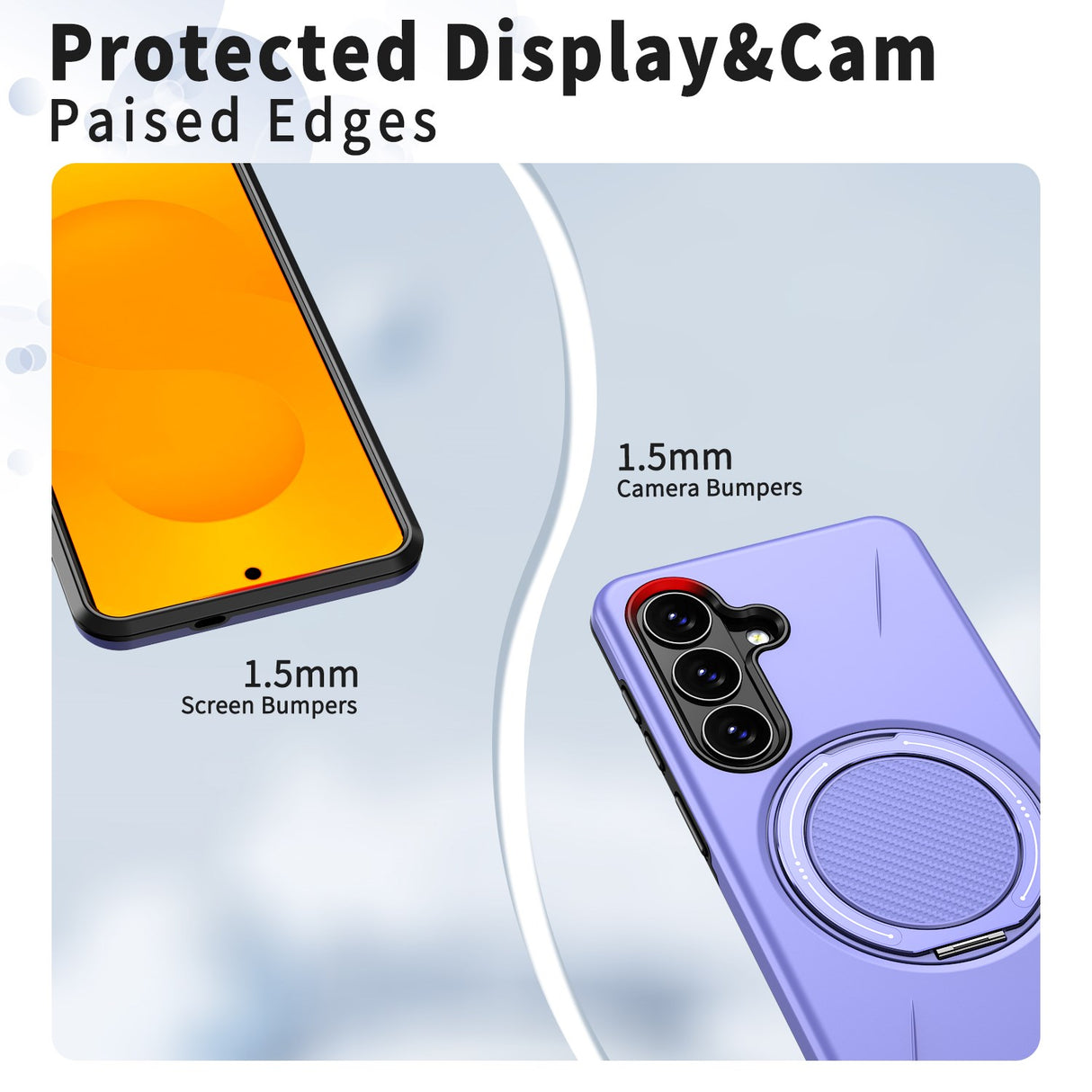 Samsung Galaxy S26 EIDERWOOD Hybrid Plast Deksel m. Roterende Kickstand – Lilla