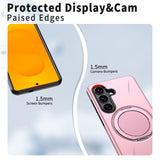 Samsung Galaxy S26 EIDERWOOD Hybrid Plast Deksel m. Roterende Kickstand – Rosa