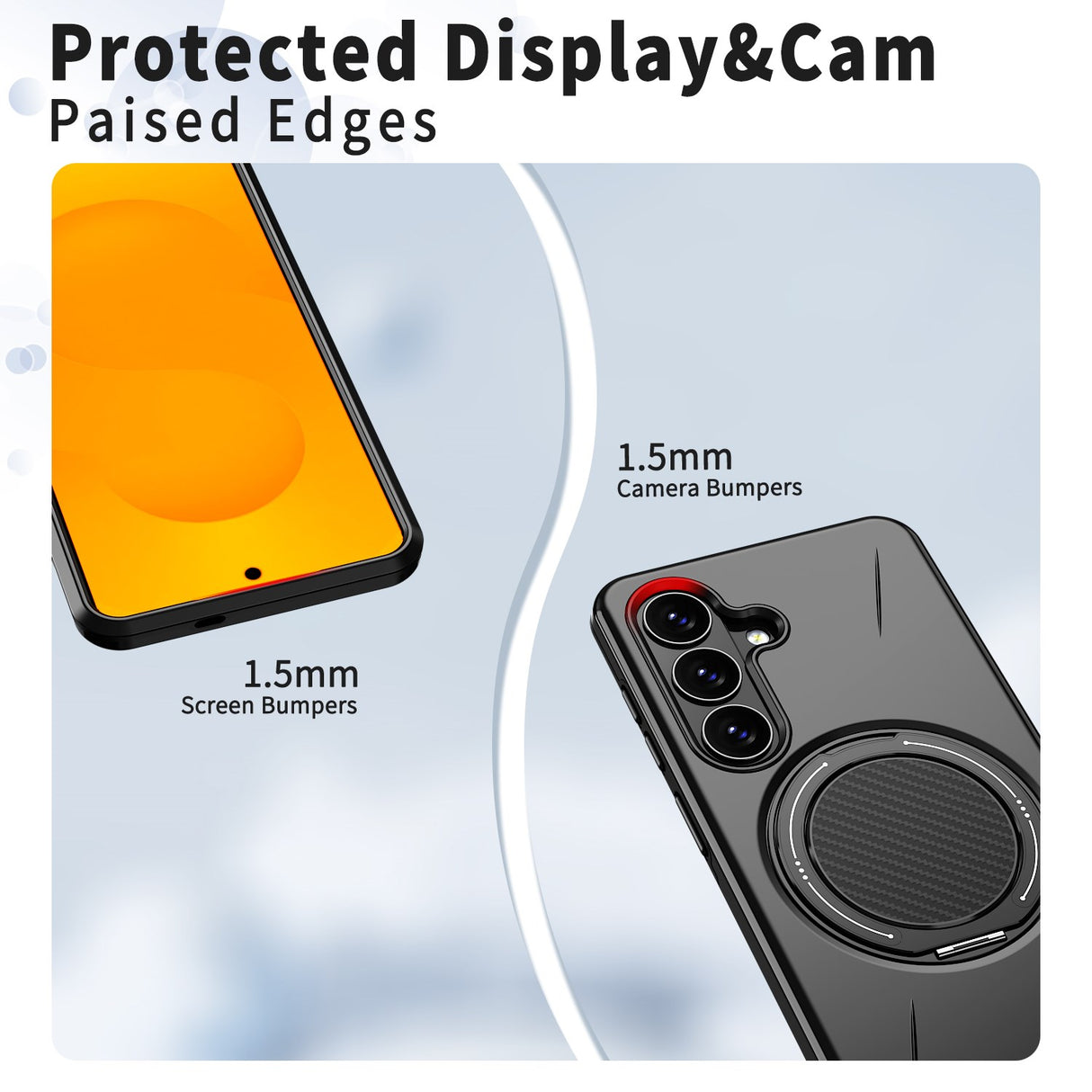 Samsung Galaxy S26 EIDERWOOD Hybrid Plast Deksel m. Roterende Kickstand – Svart