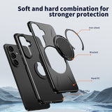 Samsung Galaxy S26 EIDERWOOD Hybrid Plast Deksel m. Roterende Kickstand – Svart