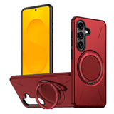 Samsung Galaxy S26 EIDERWOOD Hybrid Plast Deksel m. Roterende Kickstand - Rød