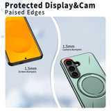 Samsung Galaxy S26 EIDERWOOD Hybrid Plast Deksel m. Roterende Kickstand – Grønn