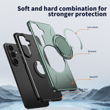 Samsung Galaxy S26 EIDERWOOD Hybrid Plast Deksel m. Roterende Kickstand – Grønn