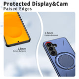 Samsung Galaxy S26 EIDERWOOD Hybrid Plast Deksel m. Roterende Kickstand – Blå