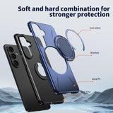 Samsung Galaxy S26 EIDERWOOD Hybrid Plast Deksel m. Roterende Kickstand – Blå