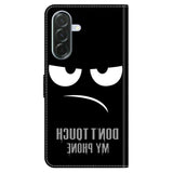 Samsung Galaxy A57 EIDERWOOD Flip Deksel med Kortholder & Stativfunksjon - "Don't Touch My Phone"