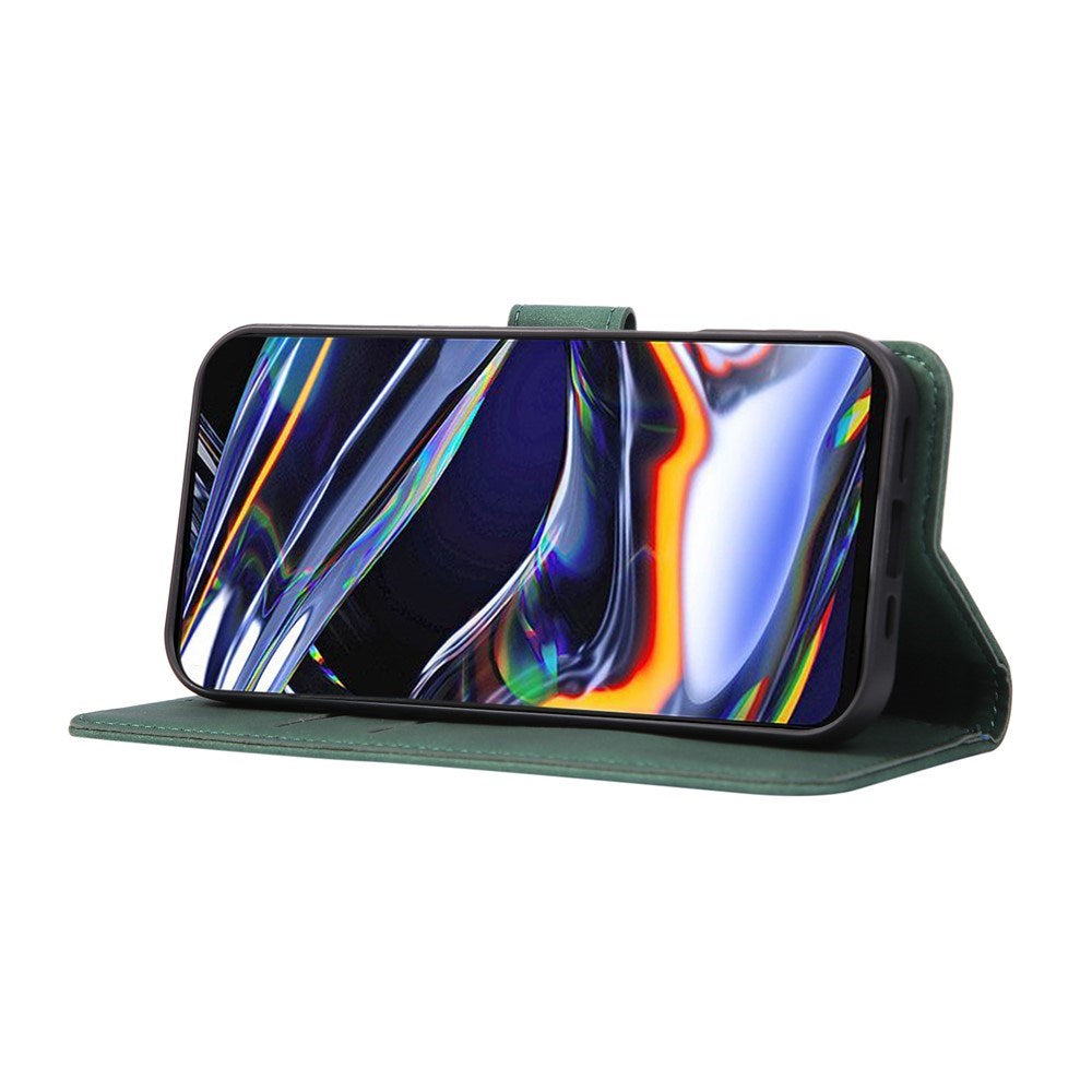Samsung Galaxy A57 Kunstskinn Flip Deksel med Kortholder - Mørkegrønn