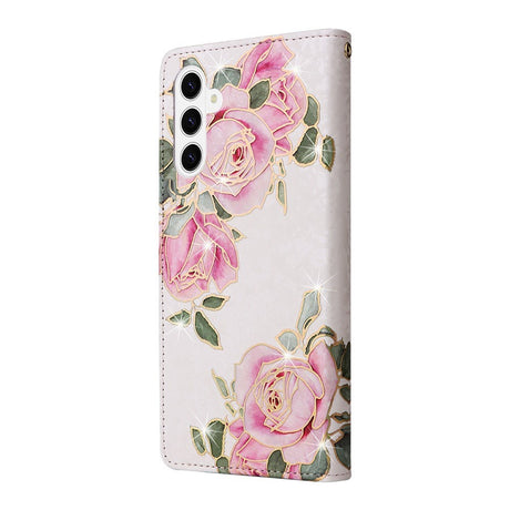 Samsung Galaxy S26 / S26 Pro EIDERWOOD Kunstskinn Flip Deksel m. Blomster - Rosa Rose