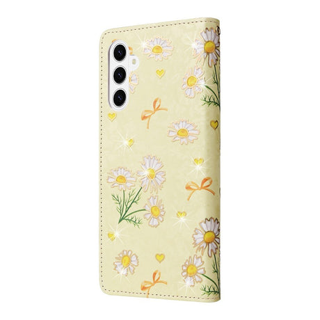 Samsung Galaxy S26 / S26 Pro EIDERWOOD Kunstskinn Flip Deksel m. Blomster - Gul Margeritt