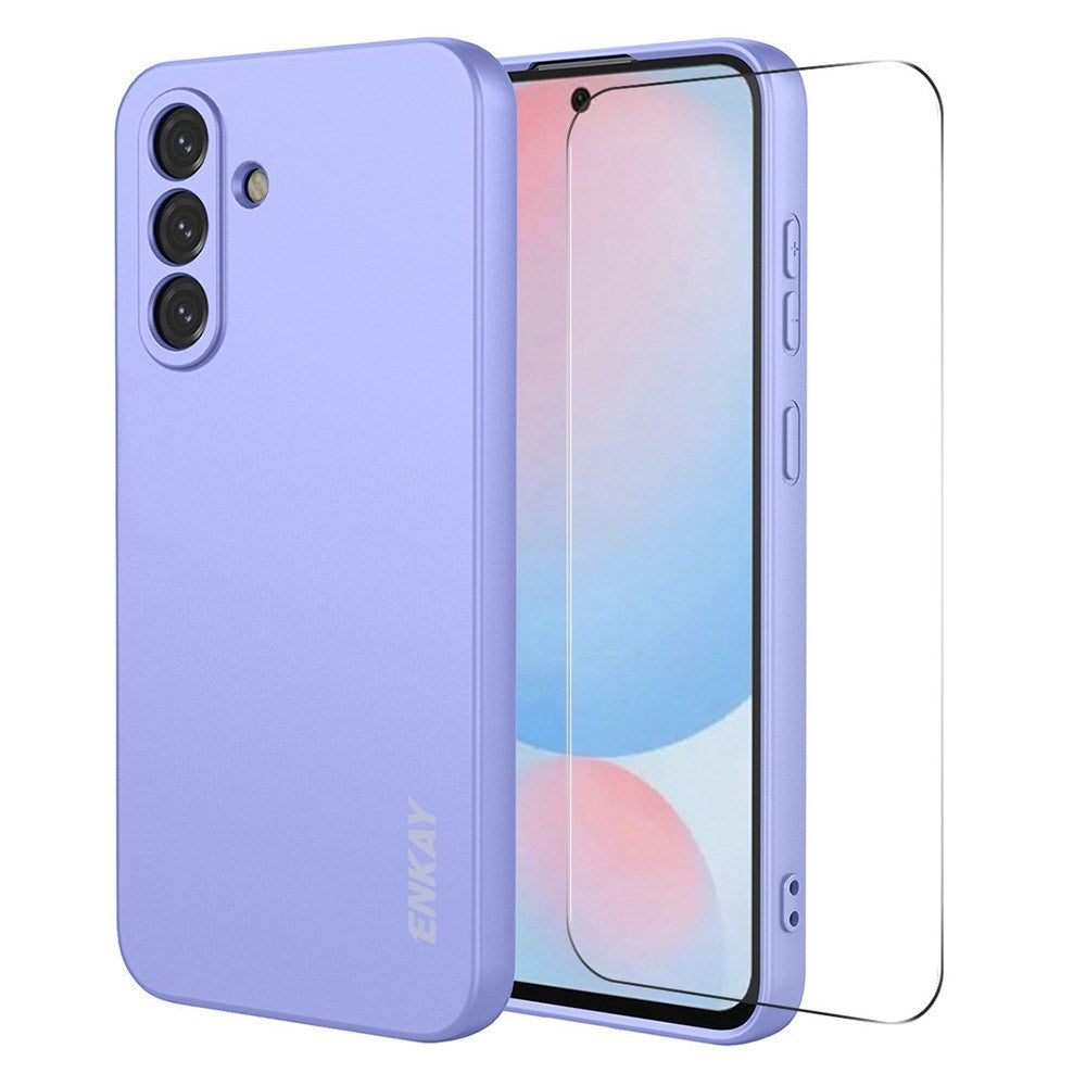 Samsung Galaxy A57 ENKAY Silikon Deksel med Skjermbeskytter - Lilla