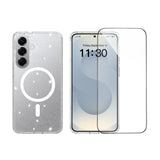 Samsung Galaxy S26+ (Plus) EIDERWOOD Magnetisk Plast Glitter Deksel m. Skjermbeskyttelsesglass – MagSafe Kompatibel – Gjennomsiktig