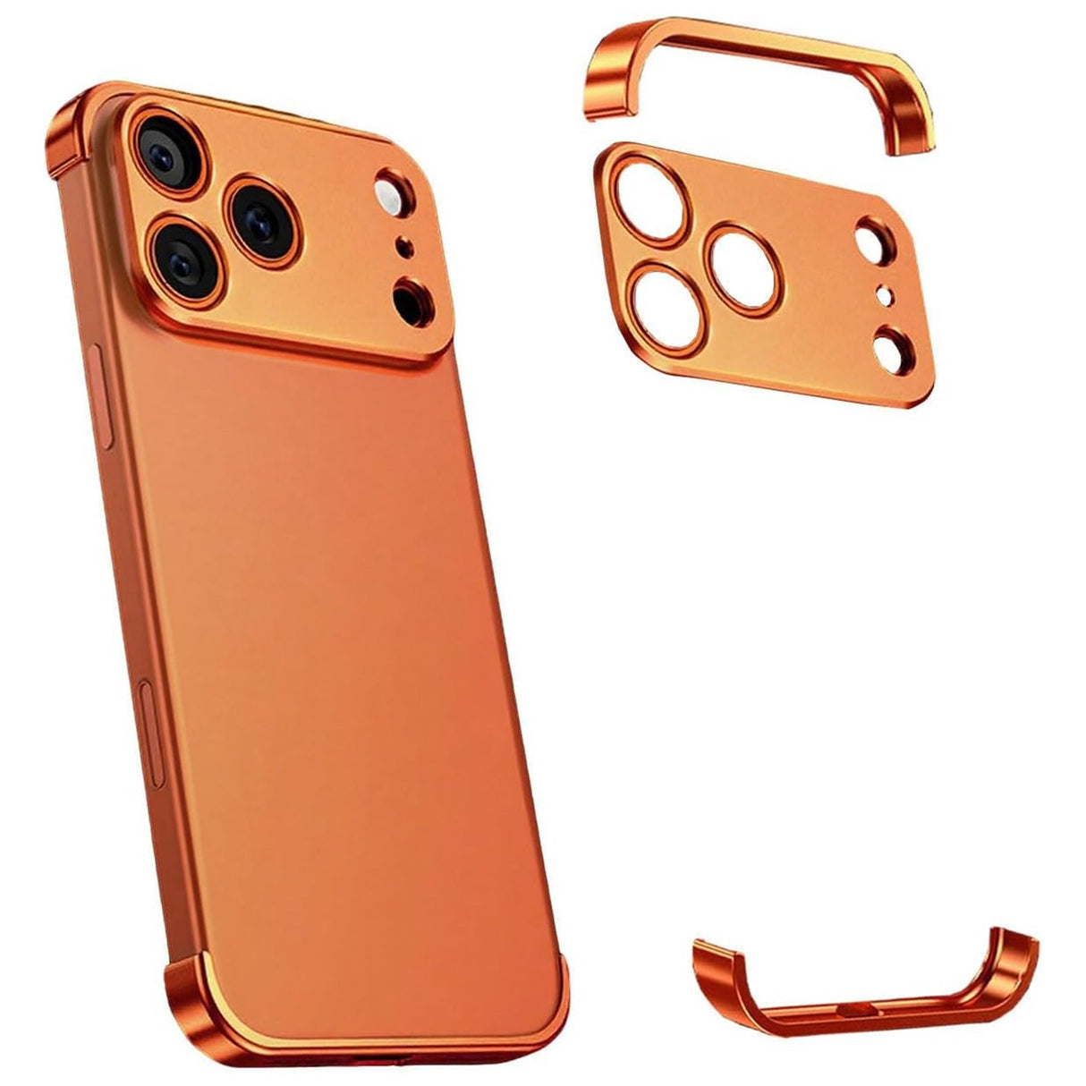 iPhone 17 Pro Todelt Bumper Deksel m. Kamerabeskytter - Oransje
