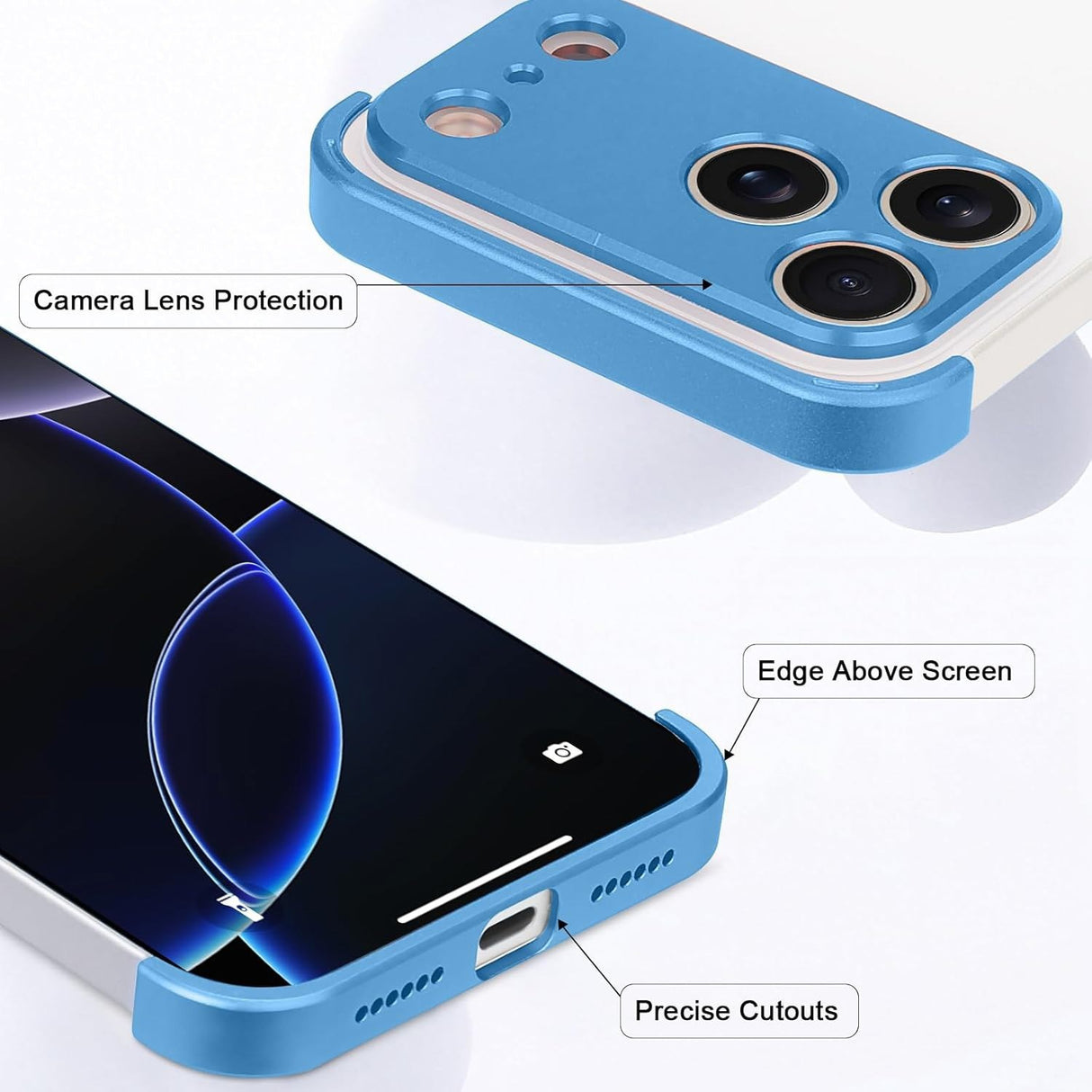 iPhone 17 Pro Todelt Bumper Deksel m. Kamerabeskytter - Blå