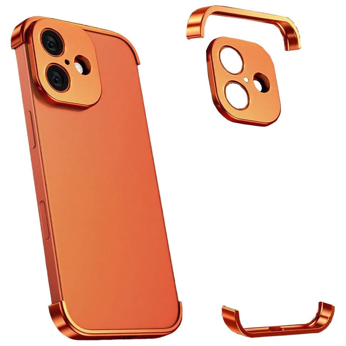 iPhone 17 Todelt Bumper Deksel m. Kamerabeskytter - Oransje