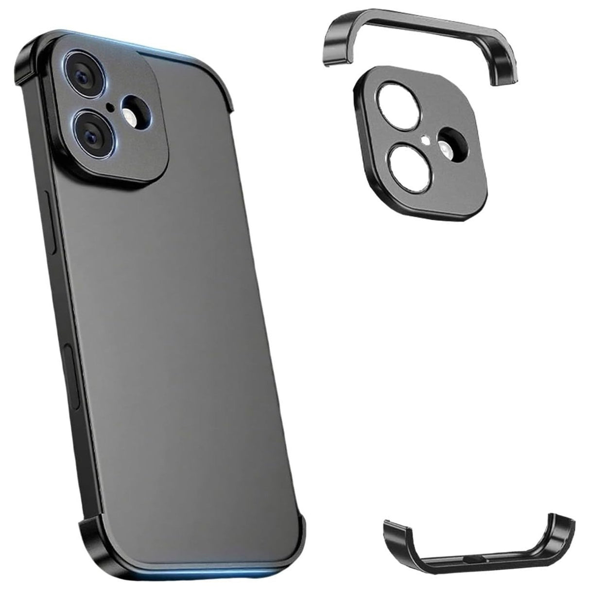 iPhone 17 Todelt Bumper Deksel m. Kamerabeskytter - Svart