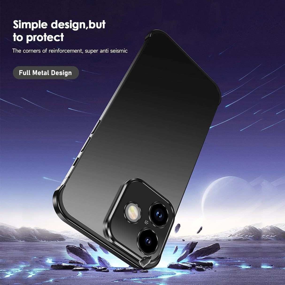 iPhone 17 Todelt Bumper Deksel m. Kamerabeskytter - Svart