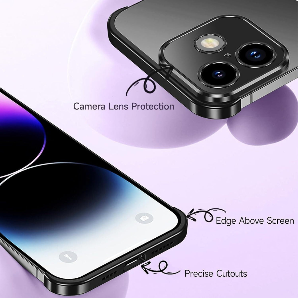 iPhone 17 Todelt Bumper Deksel m. Kamerabeskytter - Svart