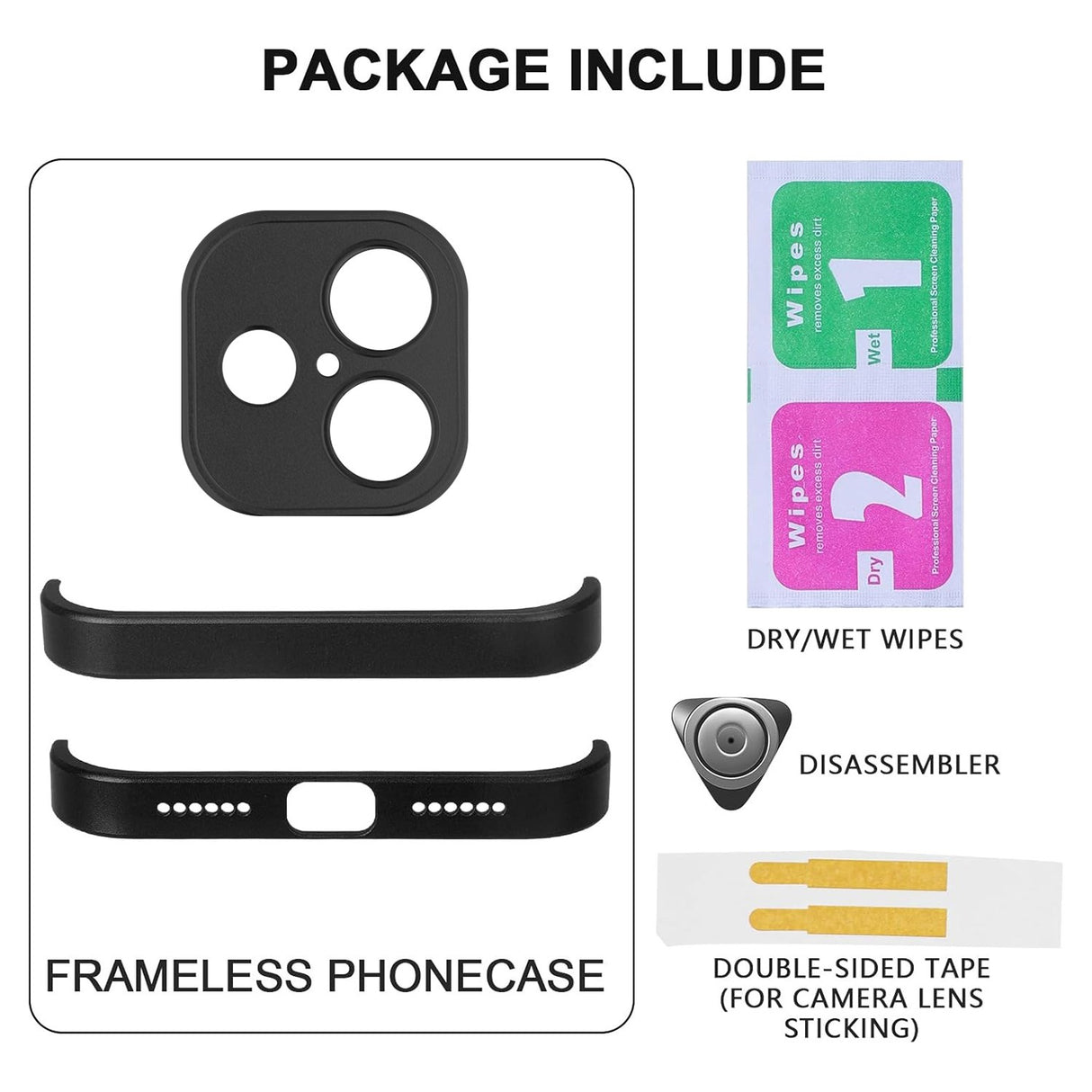 iPhone 17 Todelt Bumper Deksel m. Kamerabeskytter - Svart