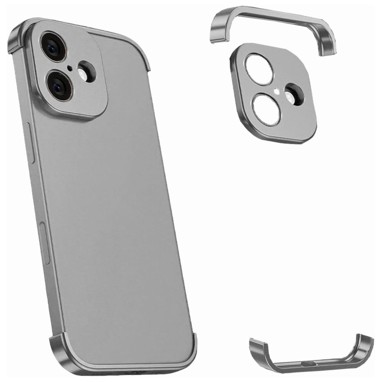 iPhone 17 Todelt Bumper Deksel m. Kamerabeskytter - Grå