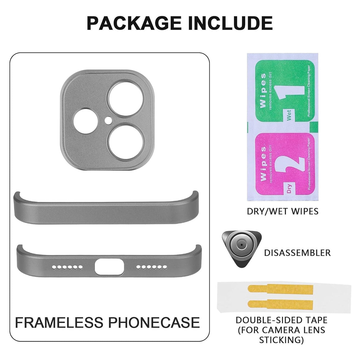 iPhone 17 Todelt Bumper Deksel m. Kamerabeskytter - Grå